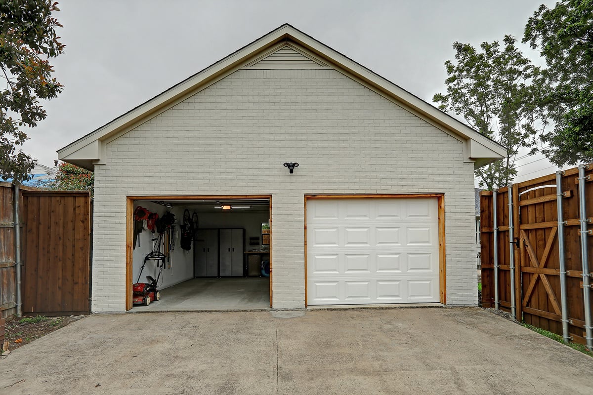 Simple and modern garage with two doors